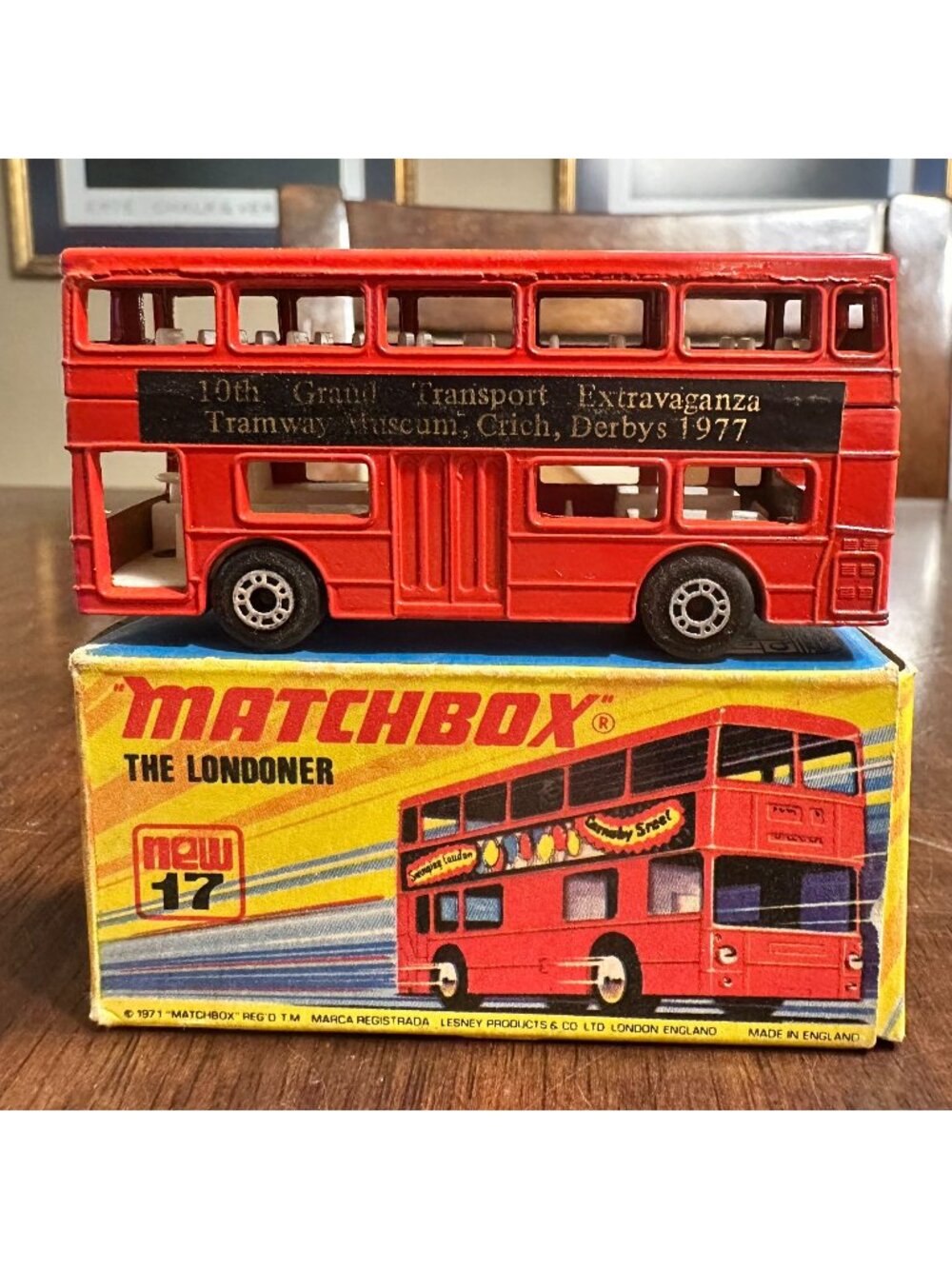 Vintage Matchbox 1972 Red Double Decker Bus "The Londoner" No. 17 Die-Cast